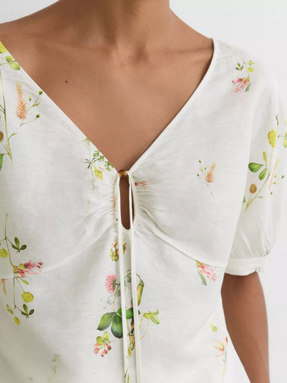 Reiss Quinny Floral Print Top