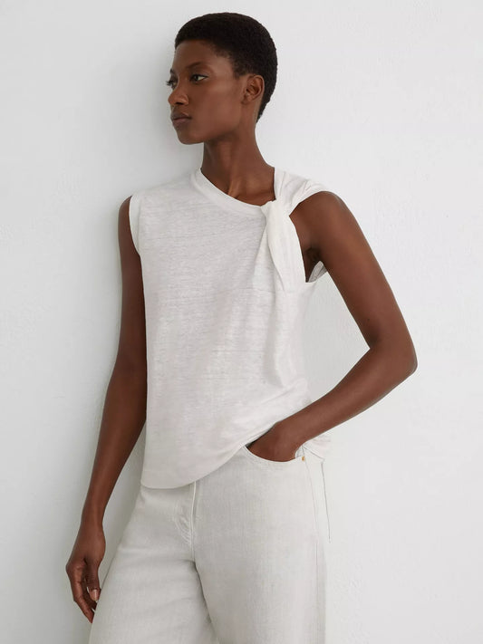 Reiss Linen Twist Detail T-Shirt