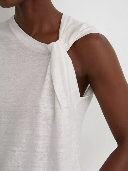 Reiss Linen Twist Detail T-Shirt