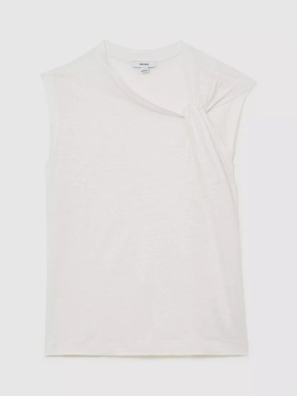 Reiss Linen Twist Detail T-Shirt