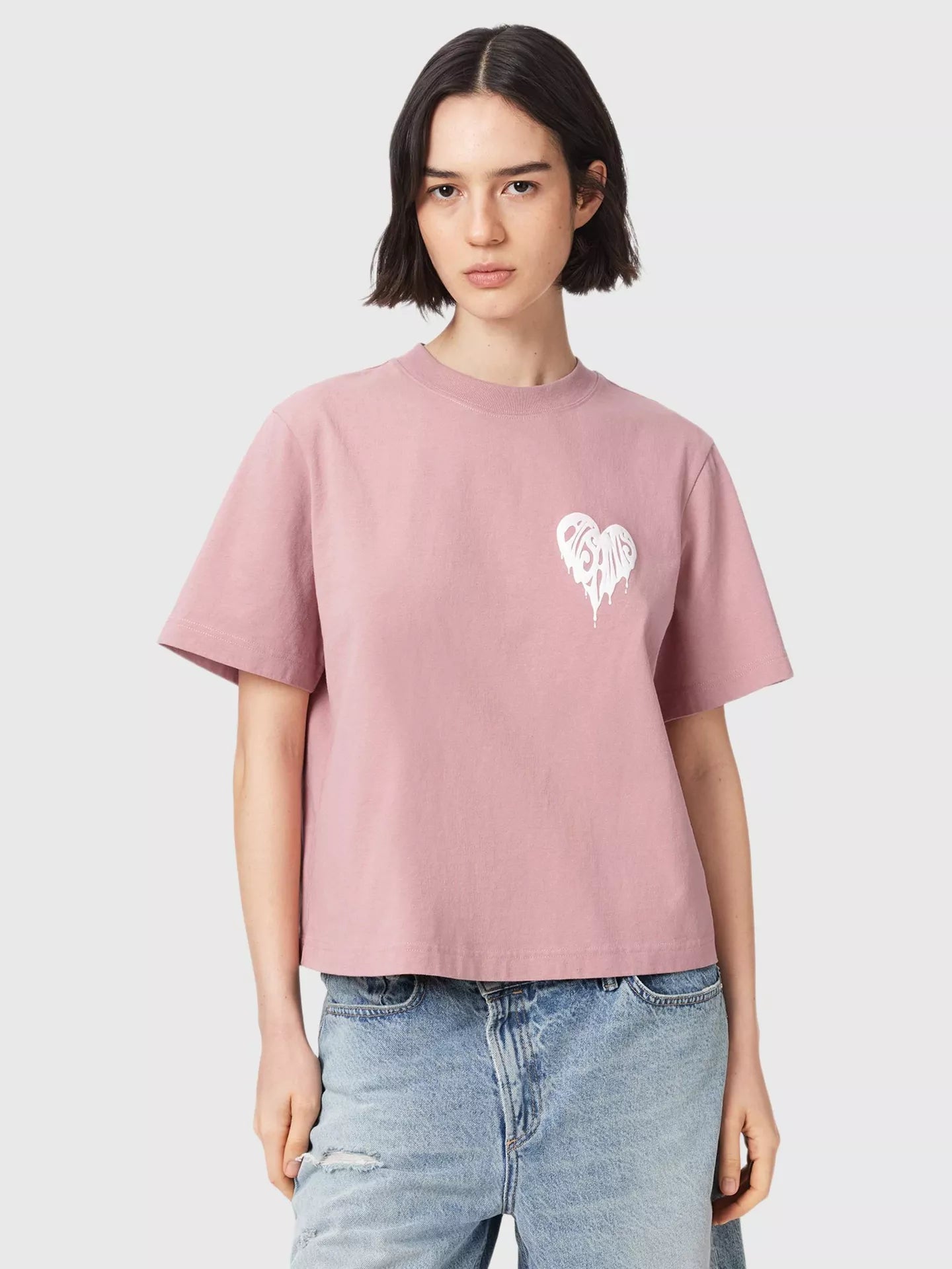 AllSaints Trip Lisa Cotton Graphic T-Shirt Pink