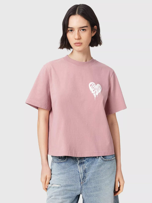 AllSaints Trip Lisa Cotton Graphic T-Shirt Pink
