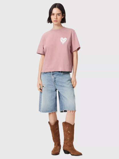 AllSaints Trip Lisa Cotton Graphic T-Shirt Pink