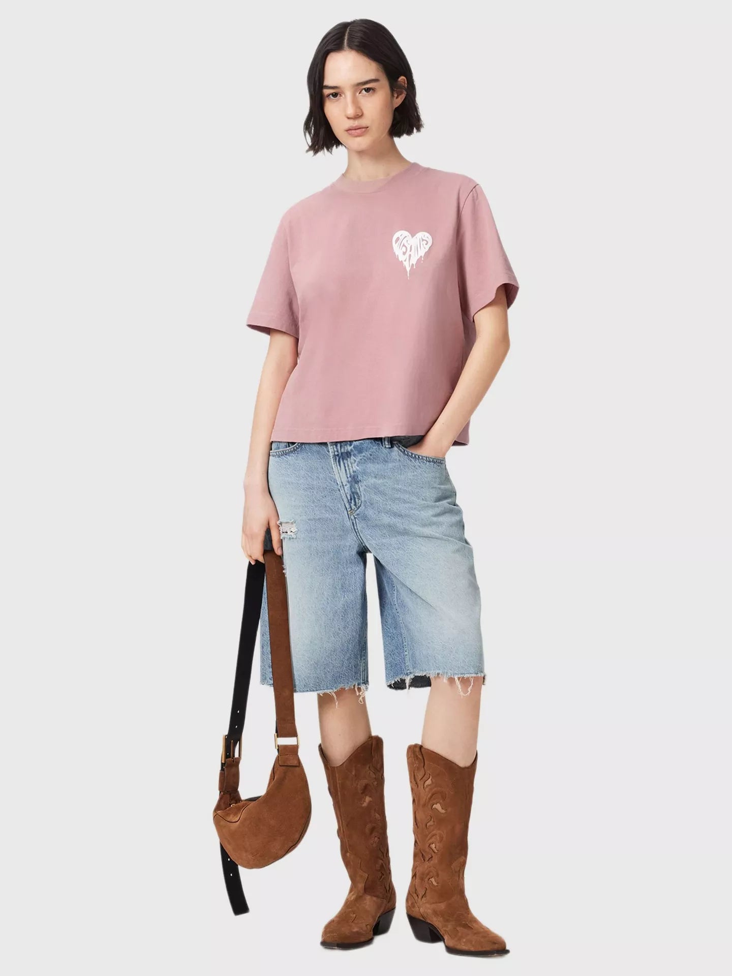 AllSaints Trip Lisa Cotton Graphic T-Shirt Pink