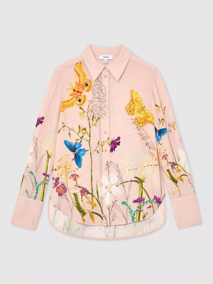 Reiss Veida NYBG Floral Butterfly Print Shirt