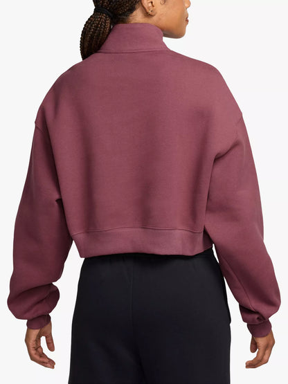 Nike Cotton Women's Quarter-Zip Fleece Pink