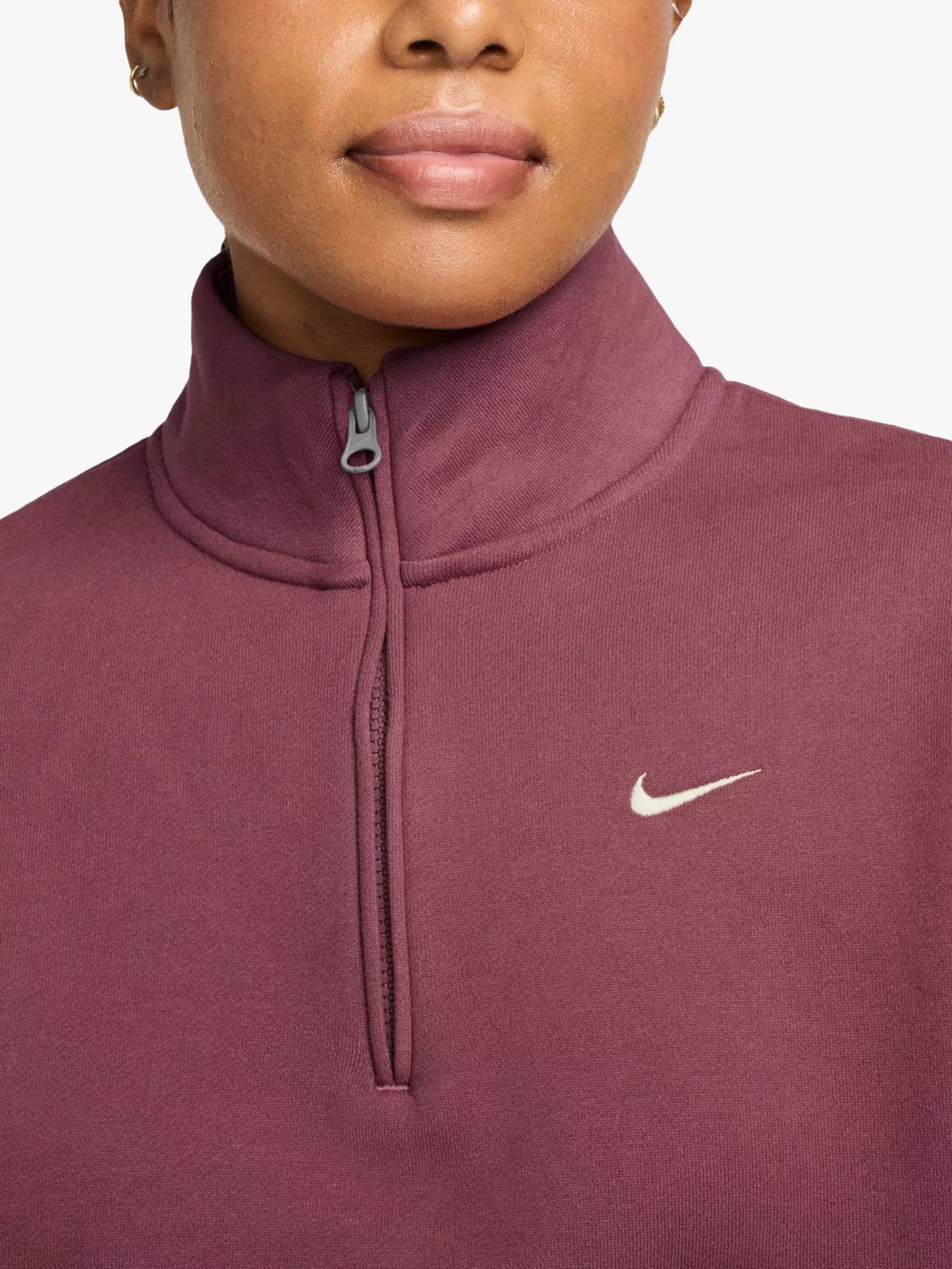 Nike Cotton Women's Quarter-Zip Fleece Pink