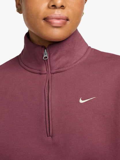 Nike Cotton Women's Quarter-Zip Fleece Pink