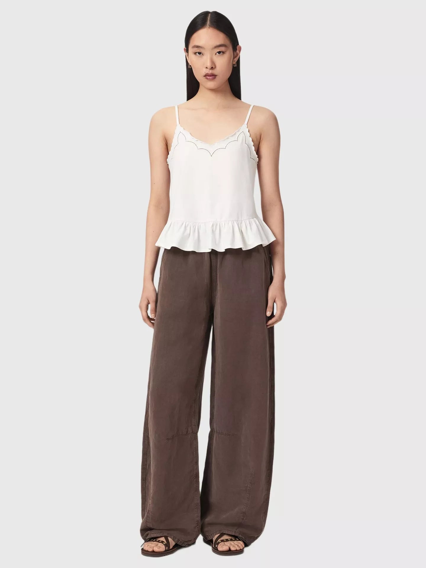 AllSaints Georgia Broderie Anglaise Cropped Cami Top