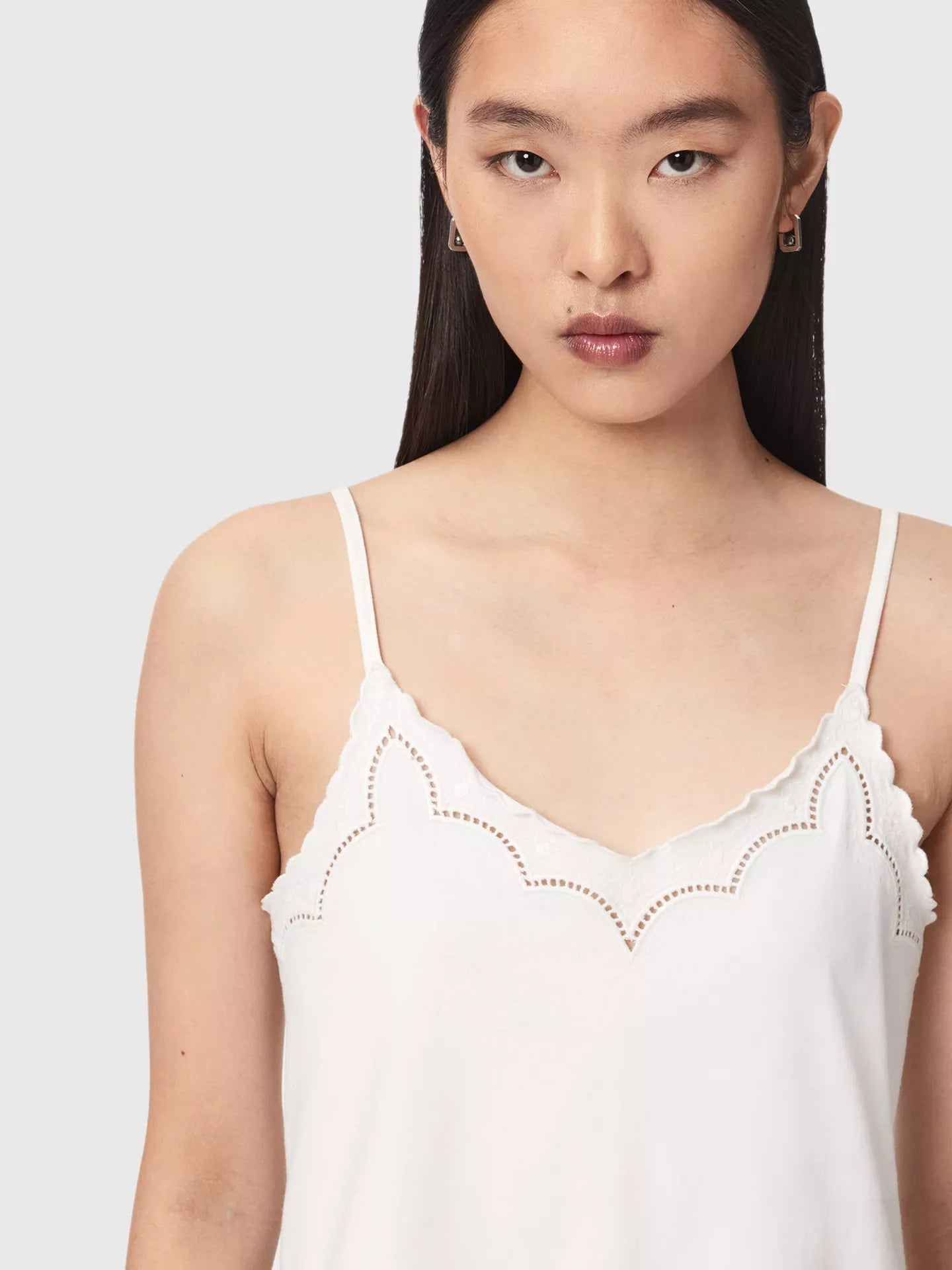 AllSaints Georgia Broderie Anglaise Cropped Cami Top