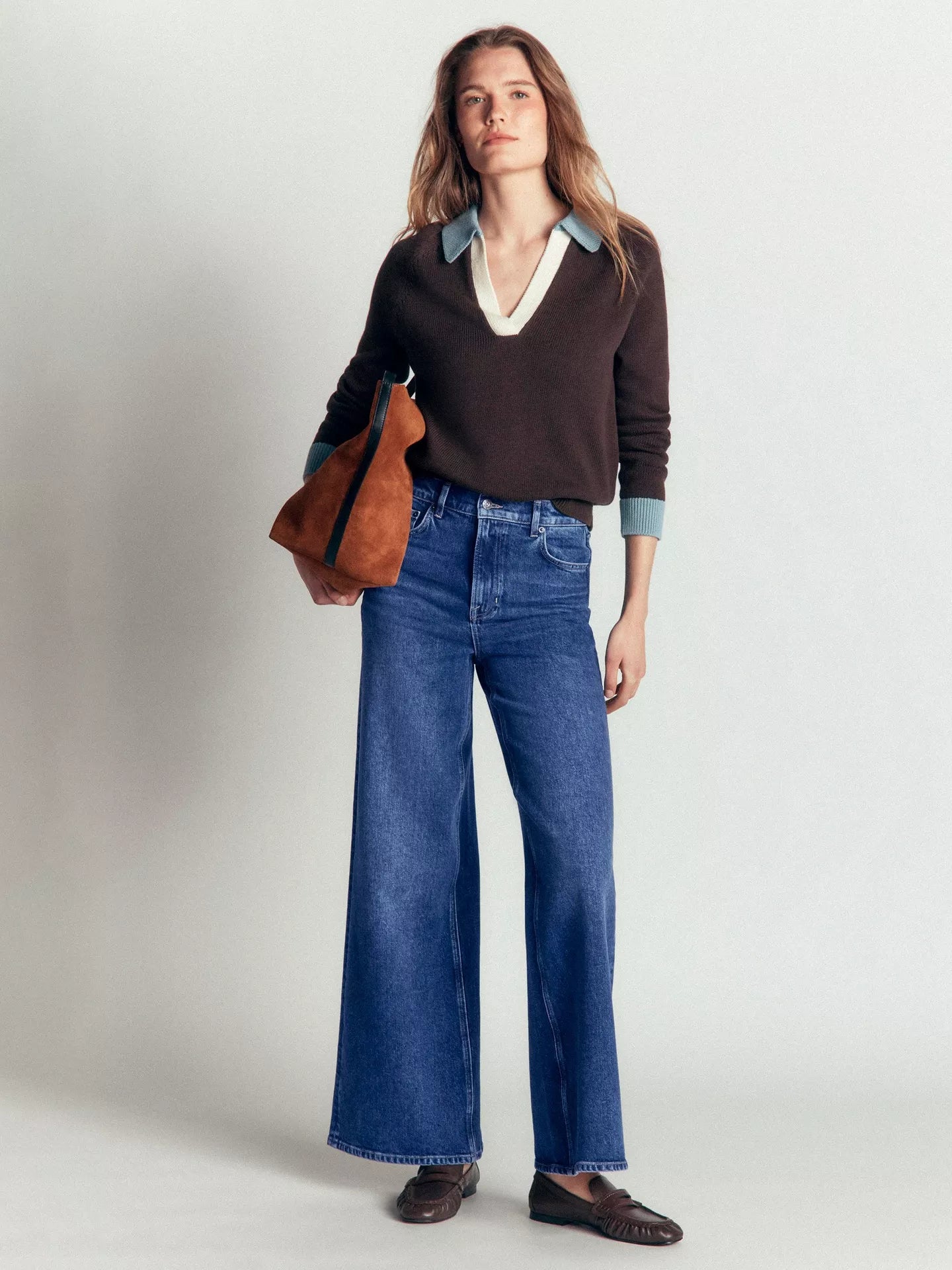 Boden High Rise Wide Leg Jeans