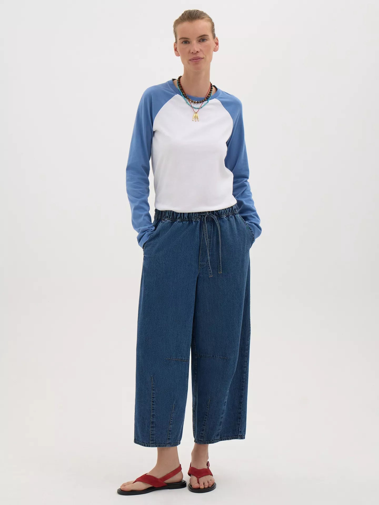 HUSH Jill Chambray Barrel Trousers