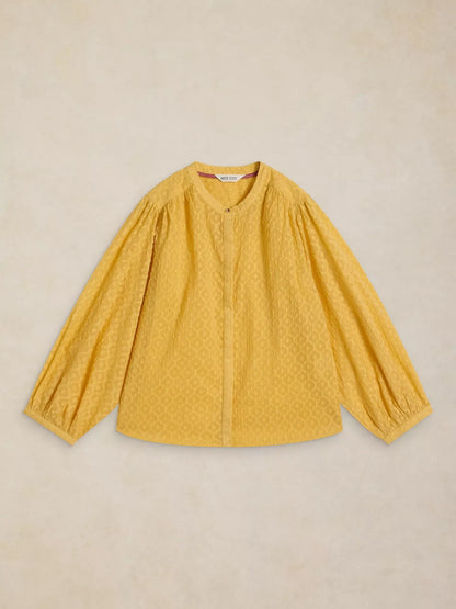 White Stuff Lana 3/4 Sleeve Cotton Blend Blouse