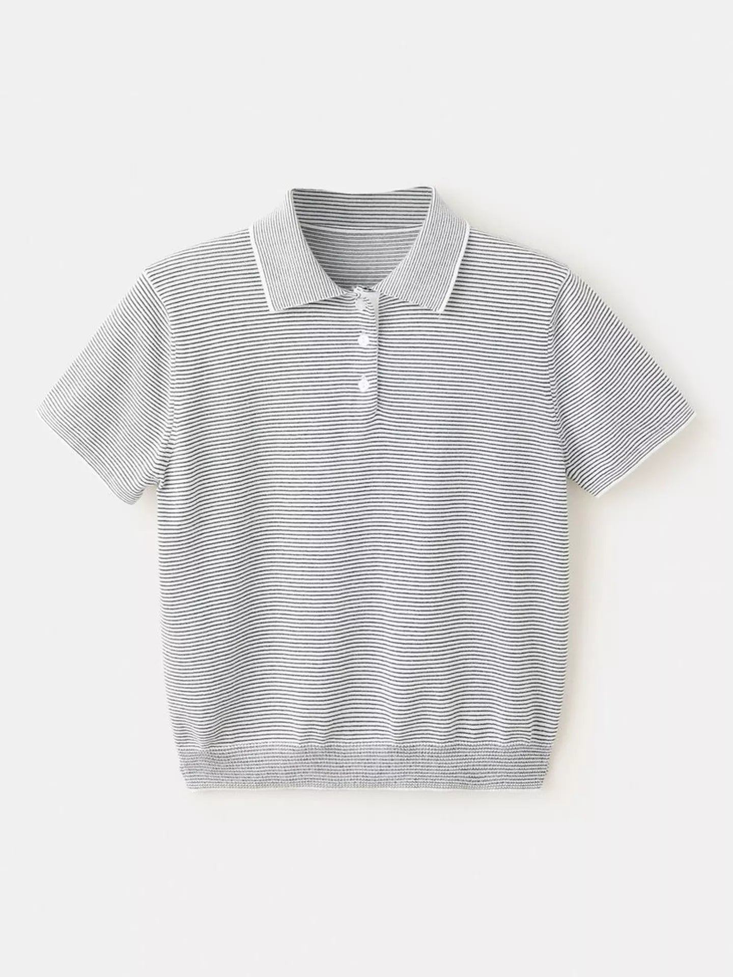 Mango Stripe Knit Polo Shirt