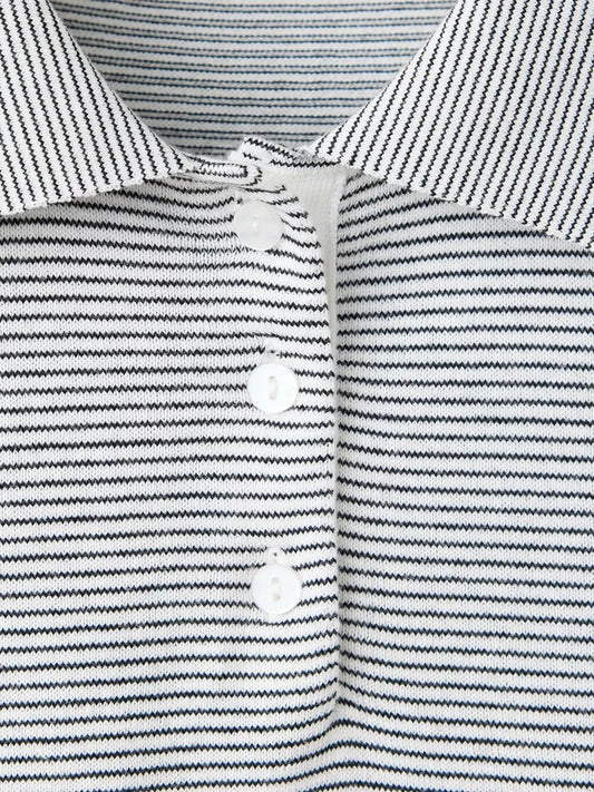 Mango Stripe Knit Polo Shirt