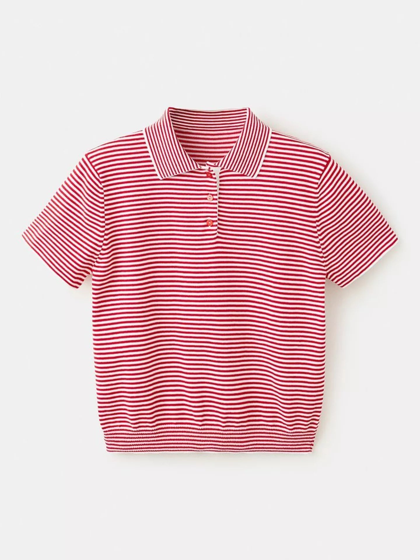 Mango Stripe Knit Polo Shirt