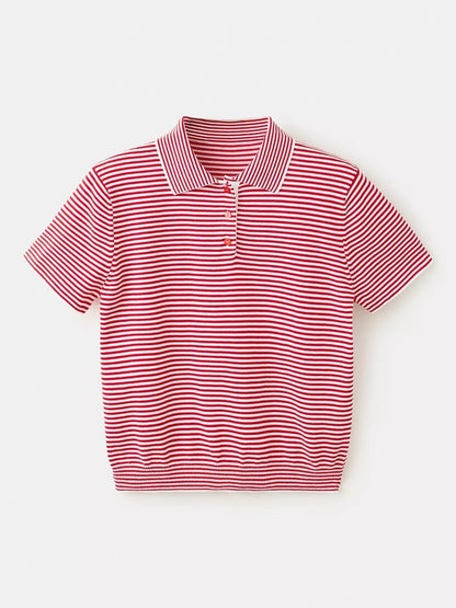 Mango Stripe Knit Polo Shirt