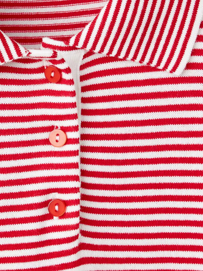 Mango Stripe Knit Polo Shirt