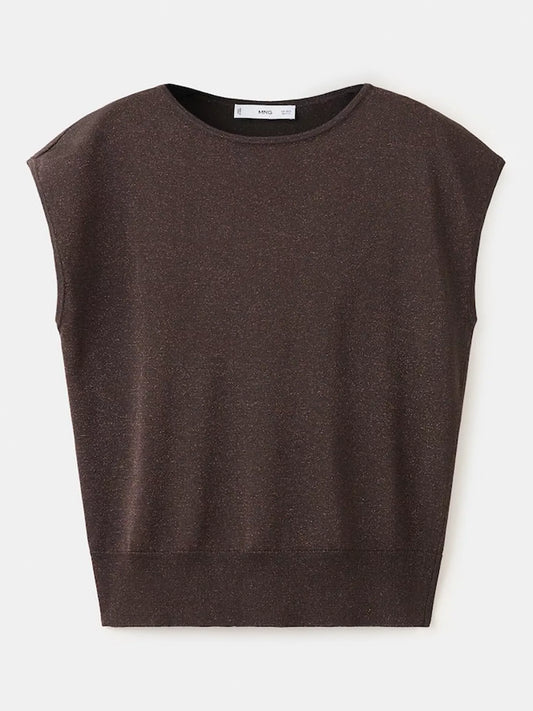 Mango Knit Jersey Boat Neck Top