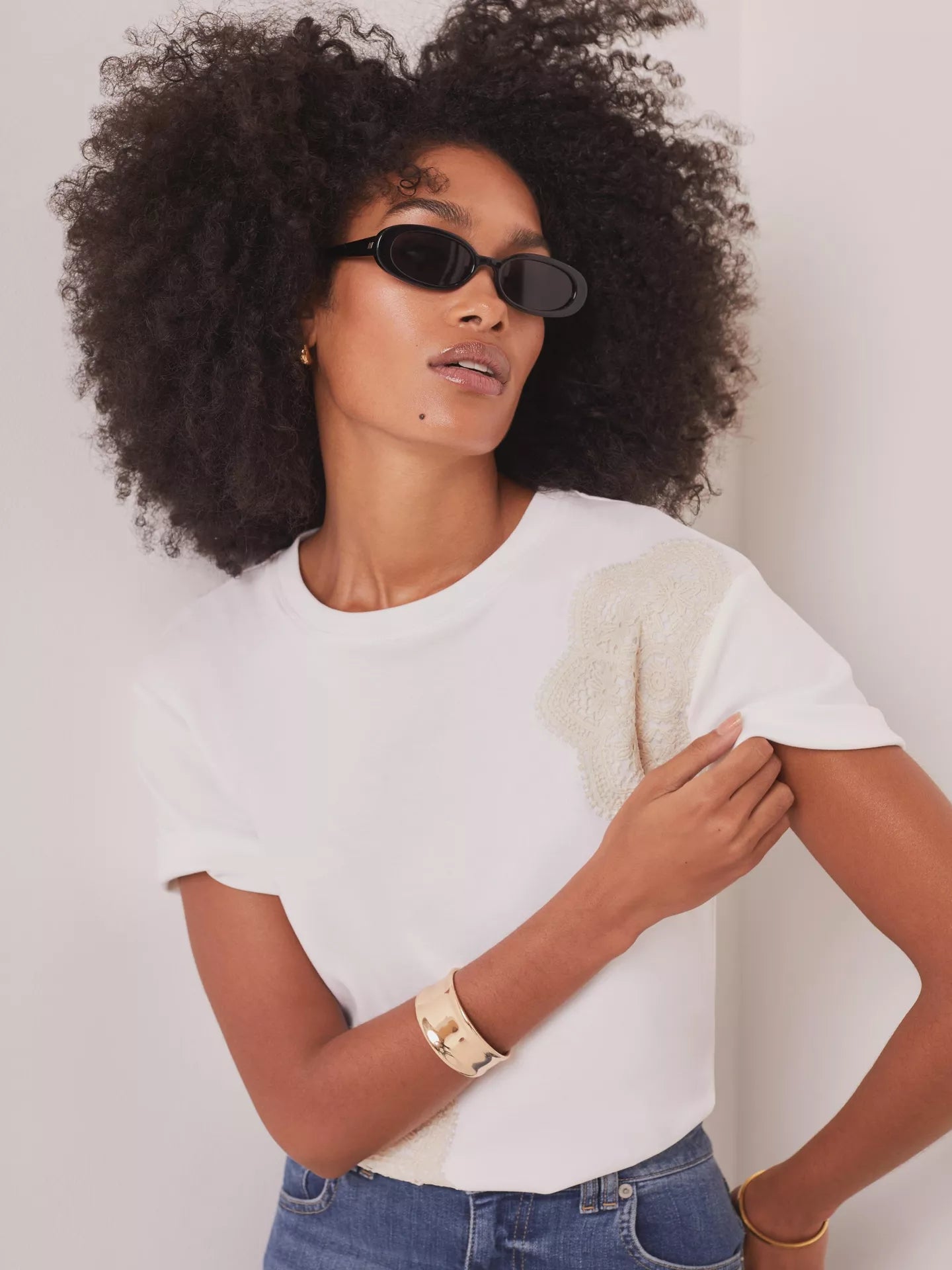 Mint Velvet Crochet Detail T-Shirt