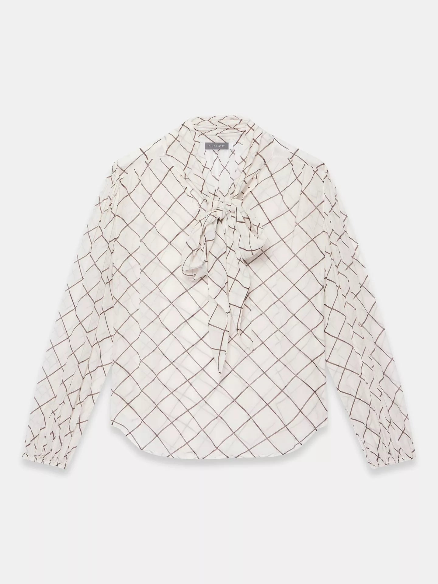 Mint Velvet Check Pussy Bow Blouse
