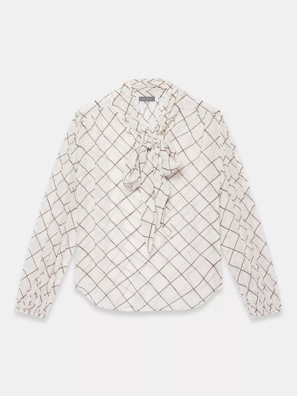 Mint Velvet Check Pussy Bow Blouse
