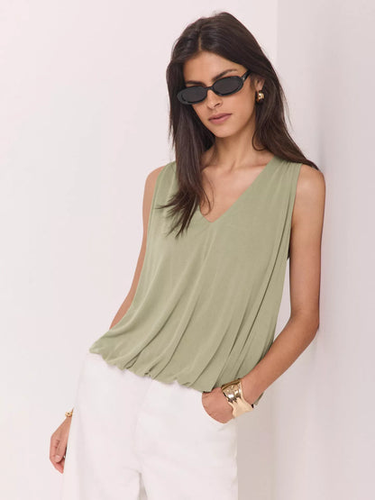 Mint Velvet V-Neck Green Khaki