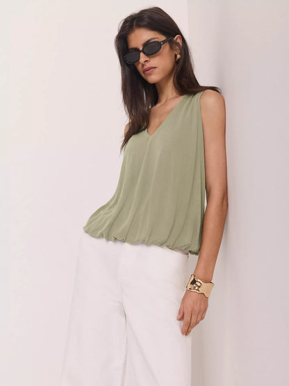 Mint Velvet V-Neck Green Khaki