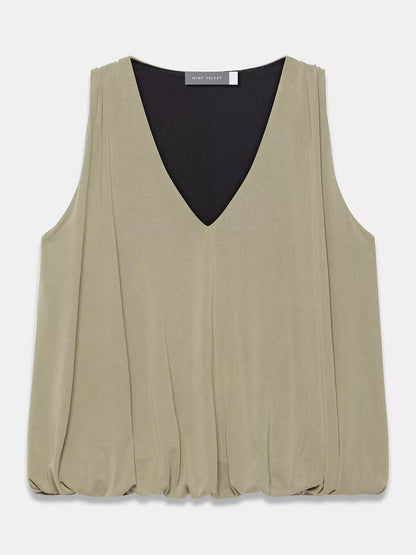 Mint Velvet V-Neck Green Khaki