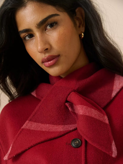 Nobody's Child Tie Neck Wool Blend Jacket