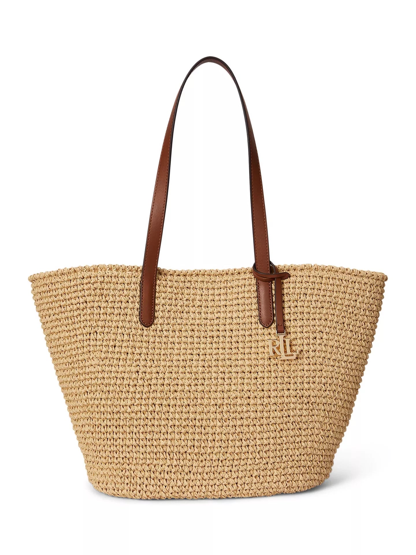 Ralph Lauren Crochet Straw Large Tote