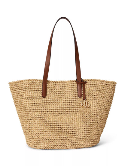 Ralph Lauren Crochet Straw Large Tote