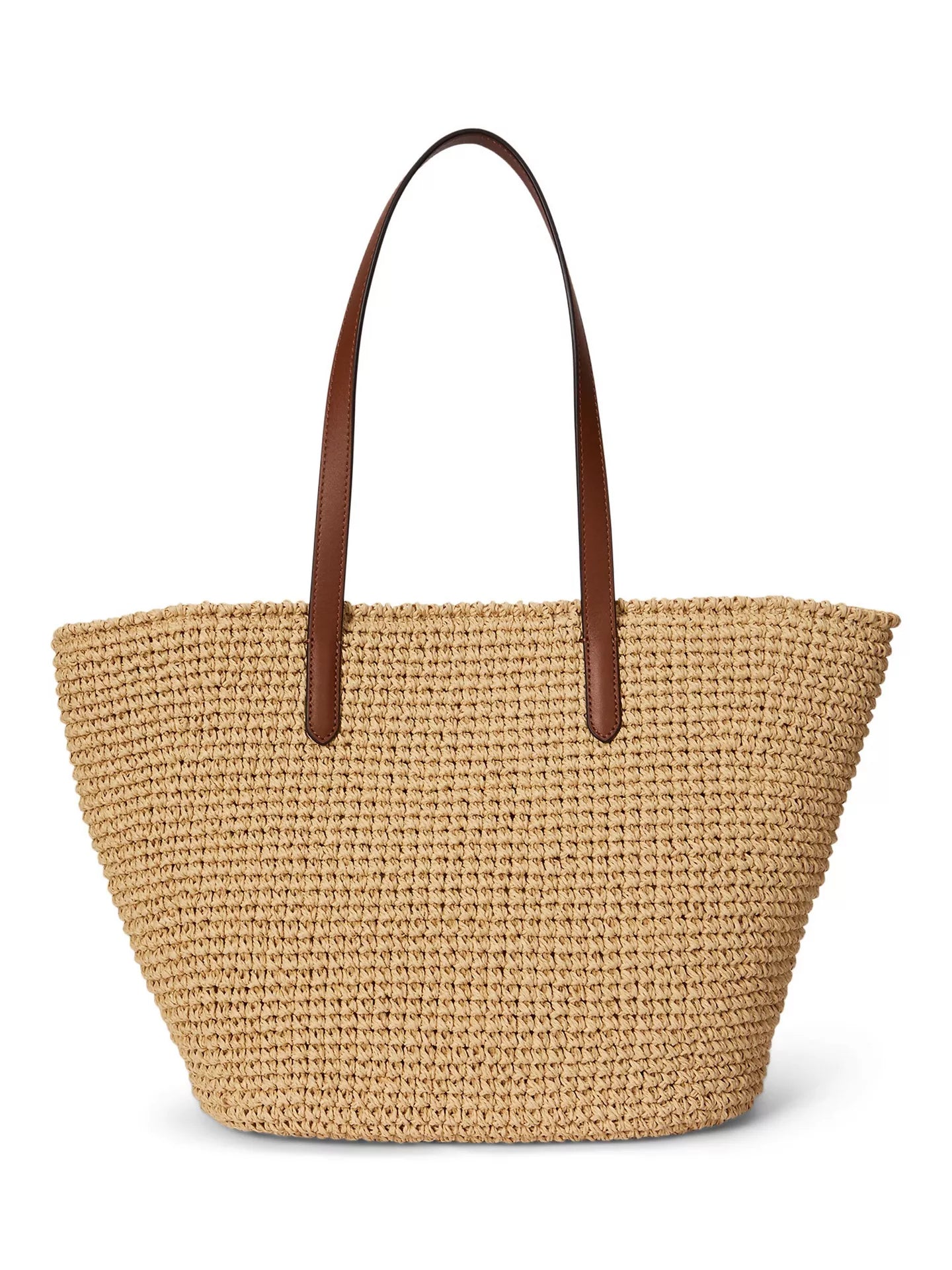 Ralph Lauren Crochet Straw Large Tote