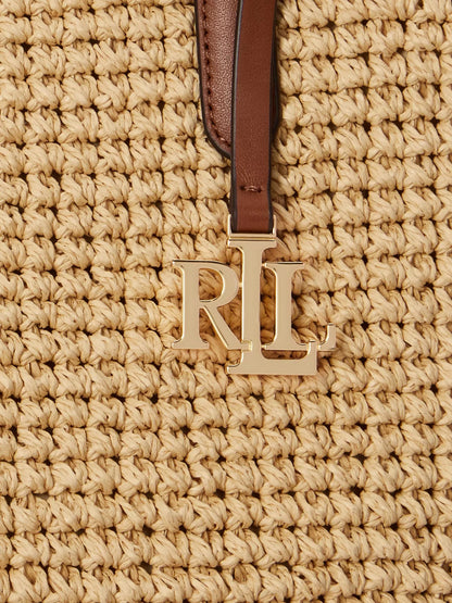 Ralph Lauren Crochet Straw Large Tote