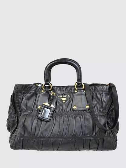 Pre-loved Prada Matelasse Leather 2-Way Bag, Black