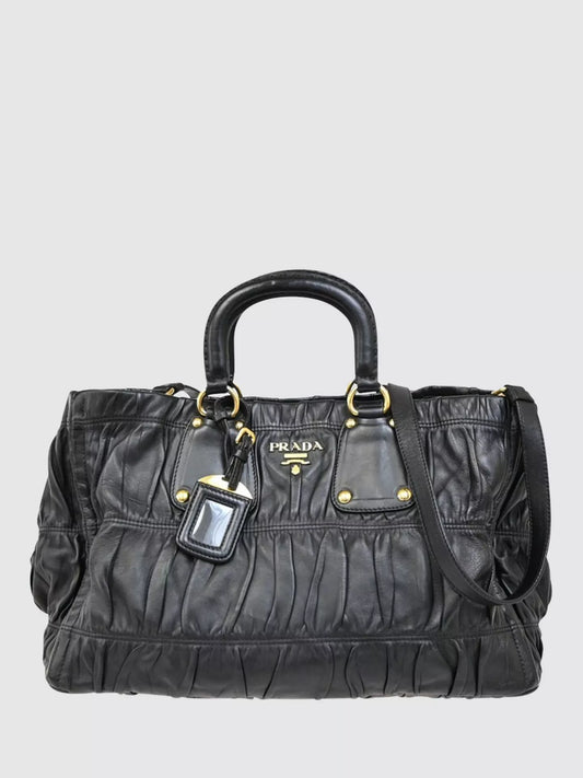Pre-loved Prada Matelasse Leather 2-Way Bag, Black