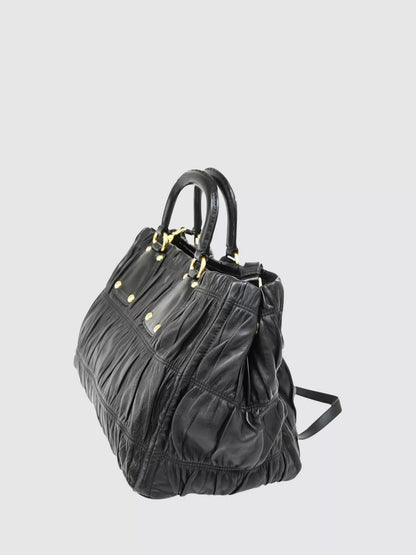 Pre-loved Prada Matelasse Leather 2-Way Bag, Black