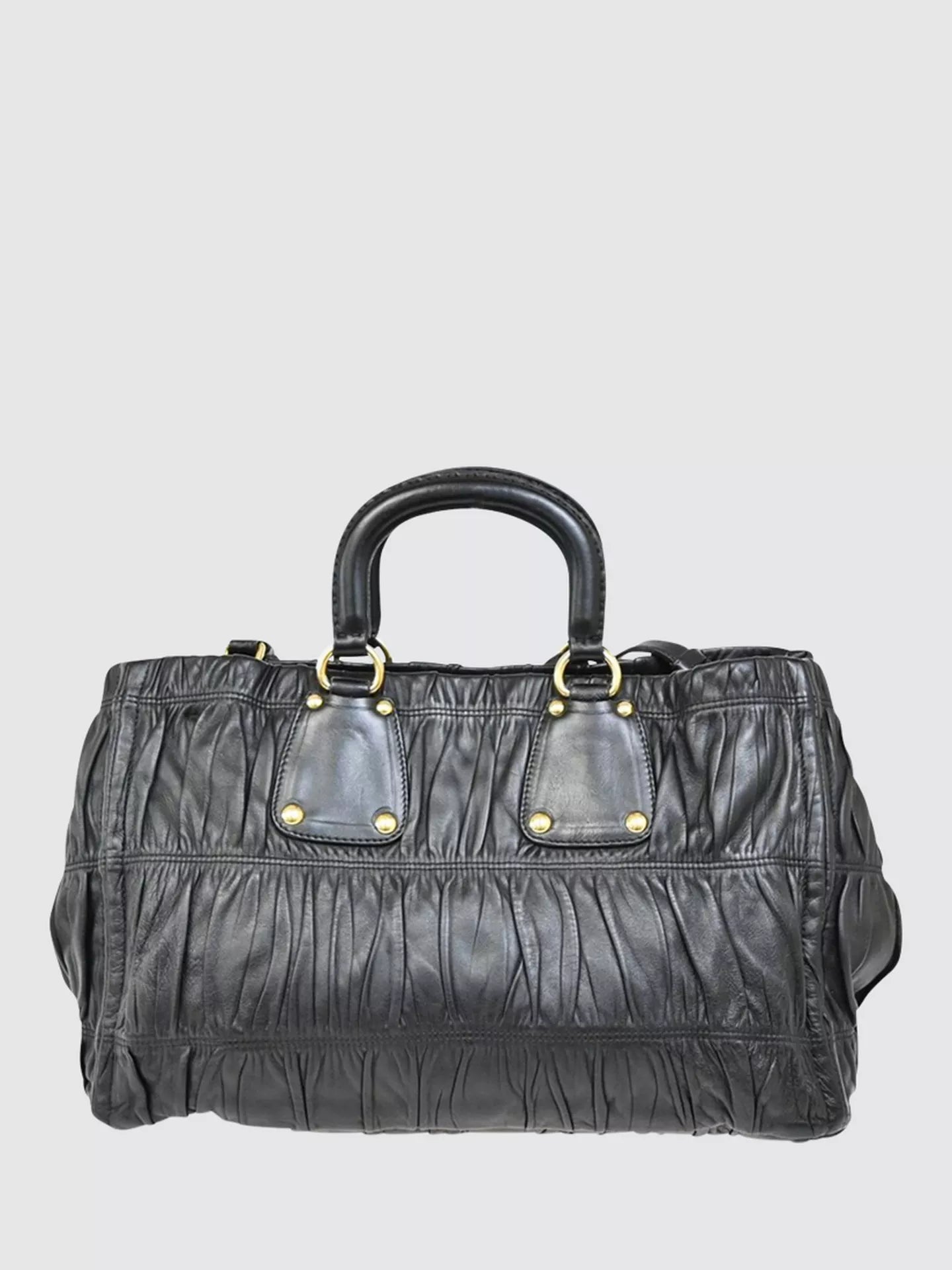 Pre-loved Prada Matelasse Leather 2-Way Bag, Black