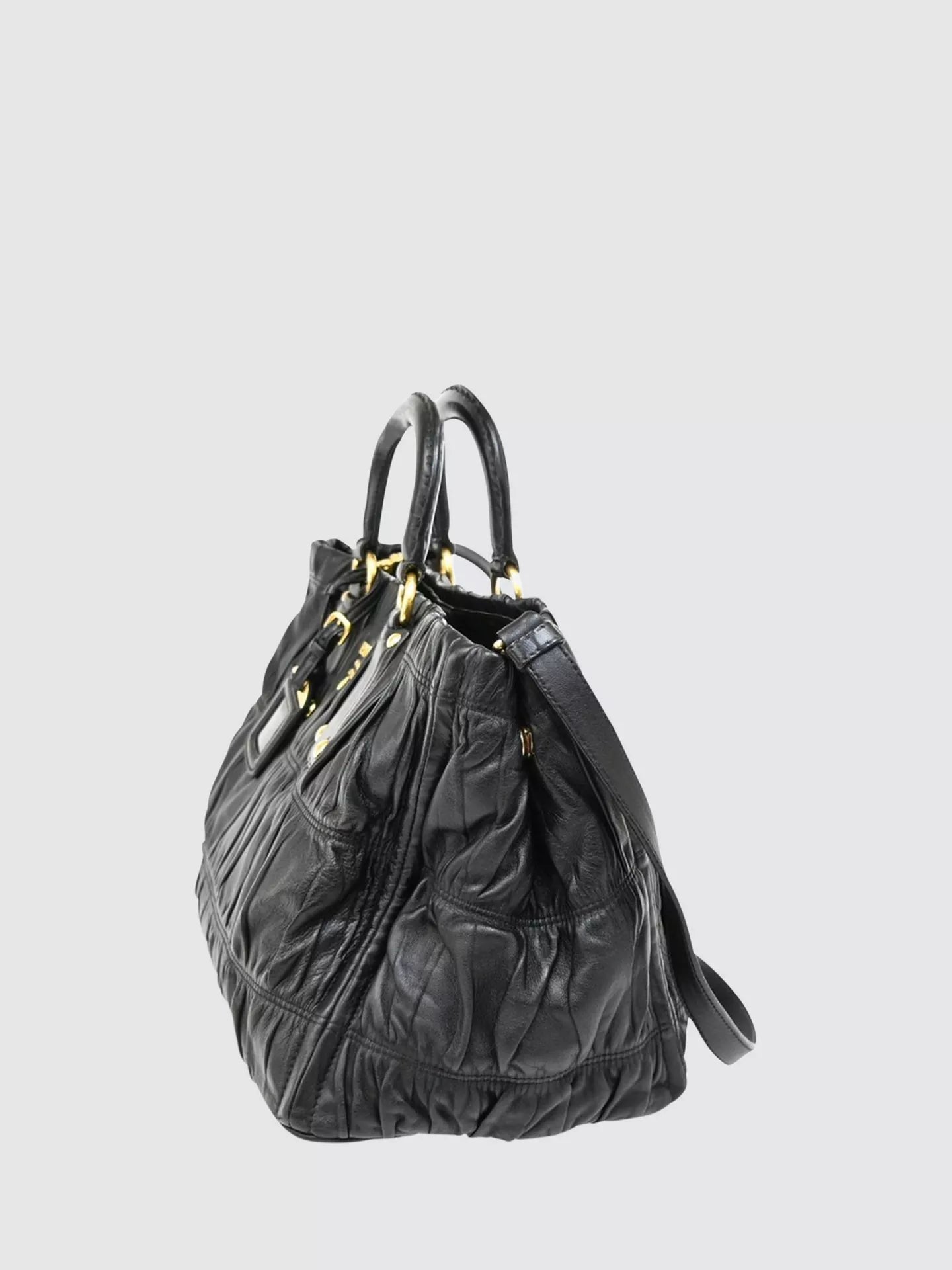 Pre-loved Prada Matelasse Leather 2-Way Bag, Black