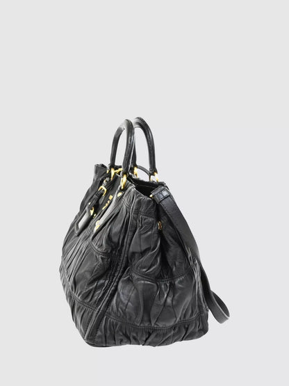 Pre-loved Prada Matelasse Leather 2-Way Bag, Black