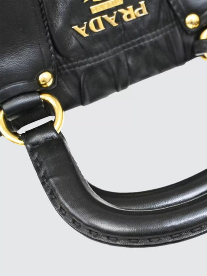 Pre-loved Prada Matelasse Leather 2-Way Bag, Black
