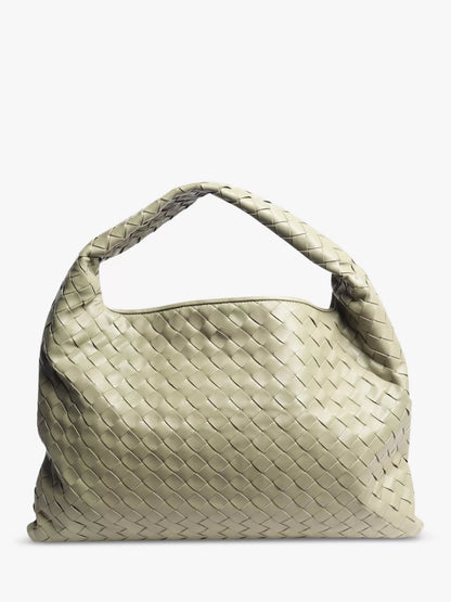 Pre-loved Bottega Veneta Hop Intrecciato Leather Shoulder Bag