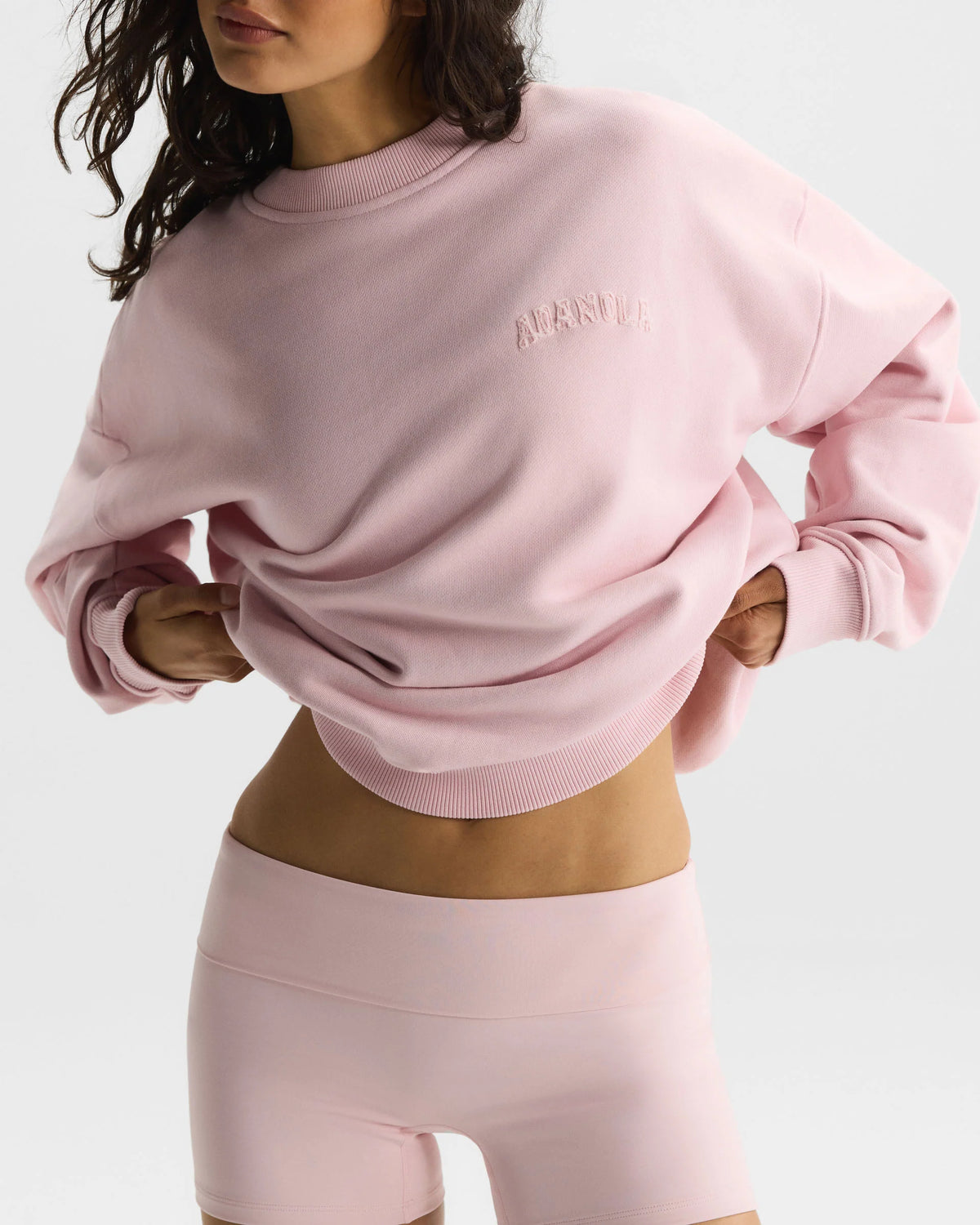 ADANOLA Varsity Cotton Sweatshirt