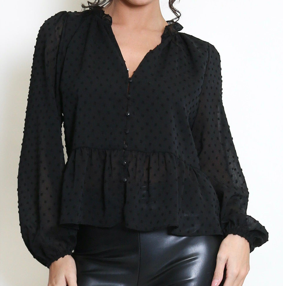 Embroidered V Neck Blouse