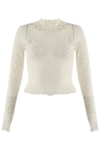 Load image into Gallery viewer, Round Neck Lace Sheer Top
