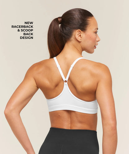 GymShark Ruched Sports Bra 2.0 White