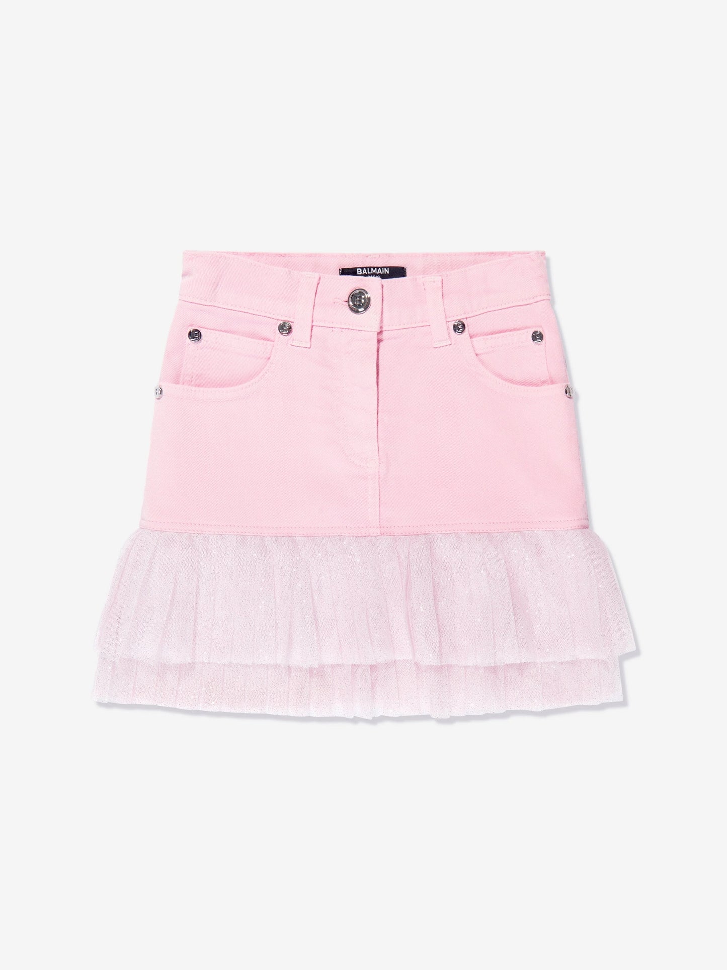 BALMAIN Kids Girls Pleated Hem Skirt