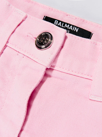 BALMAIN Kids Girls Pleated Hem Skirt