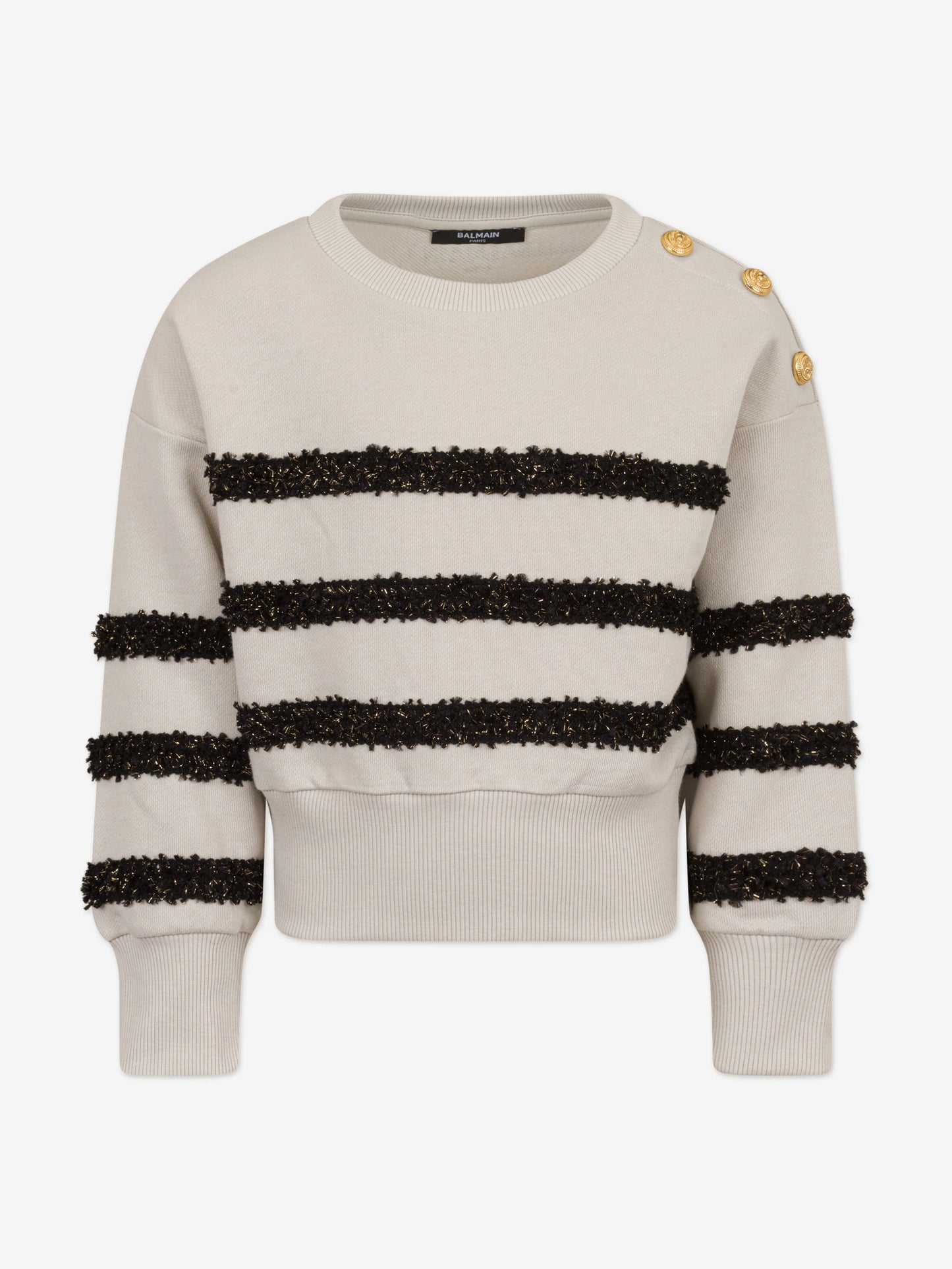 BALMAIN Kids Girls Striped Sweatshirt