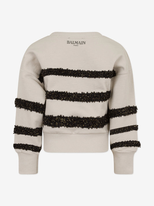BALMAIN Kids Girls Striped Sweatshirt